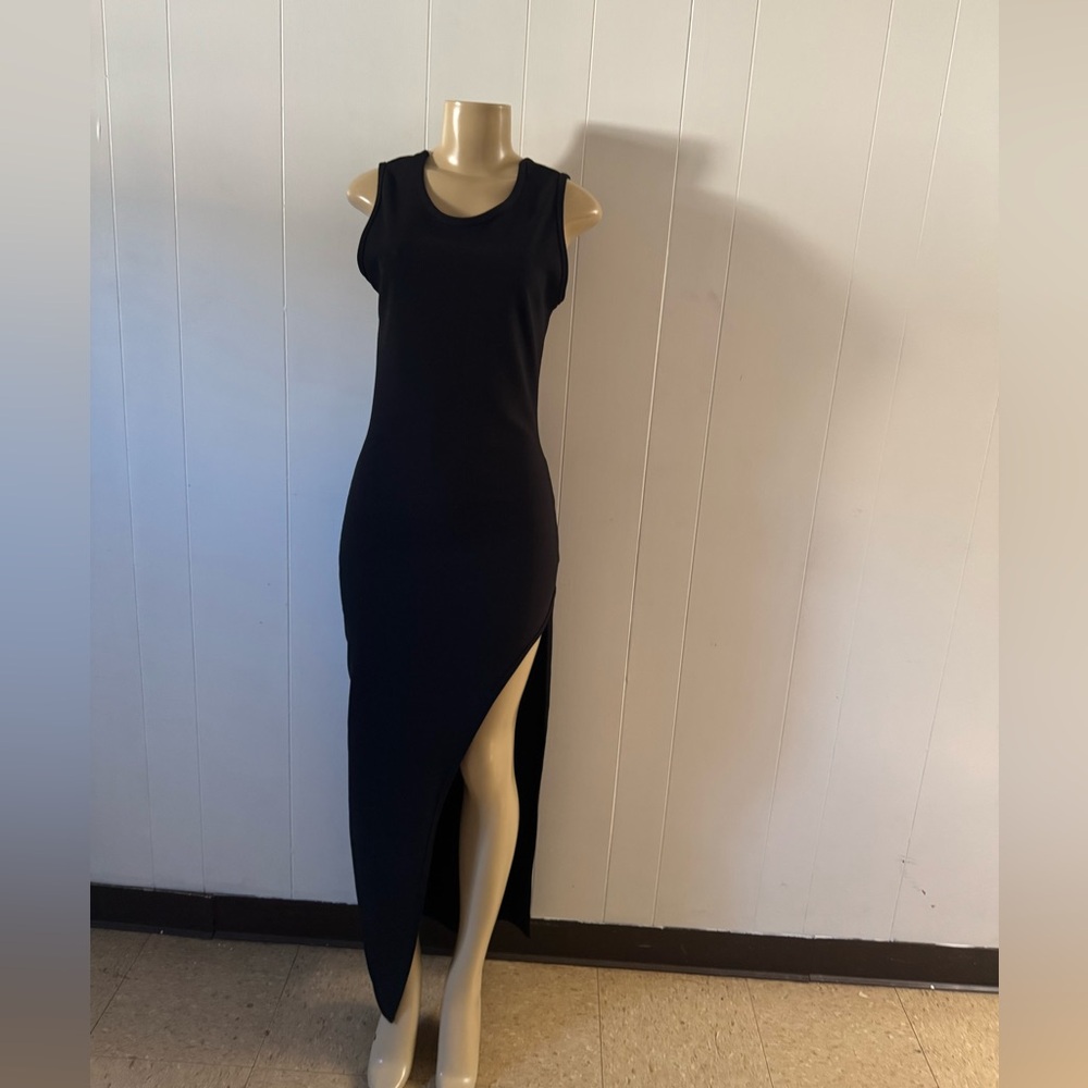 Lovers + Friends Black Sleeveless Maxi Dress with Side Slit